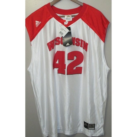 adidas Shirts Nwt Adidas Wisconsin Badgers Mens White Basketball
